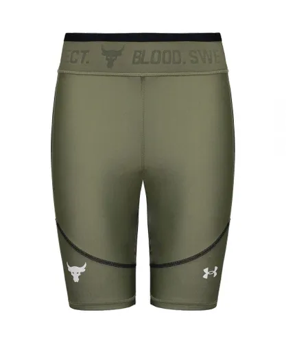 Under Armour Project Rock Womens Green Bike Shorts