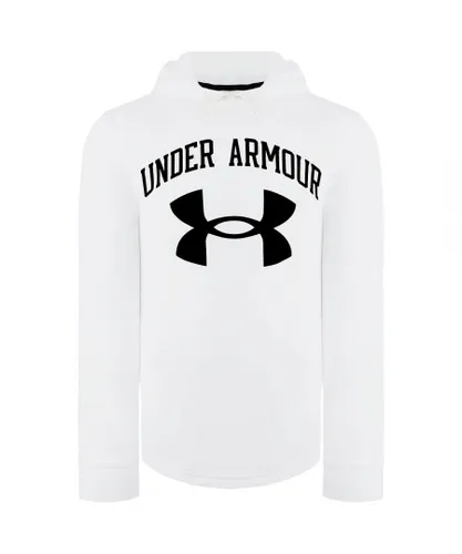 Under Armour Rival Terry Big Logo Mens White Hoodie