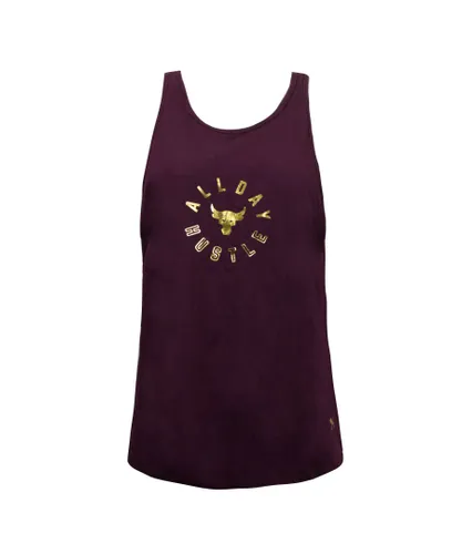 Under Armour The Rock All Day Hustle Strappy Tank Top Womens Vest 1345547 600 - Burgundy Textile