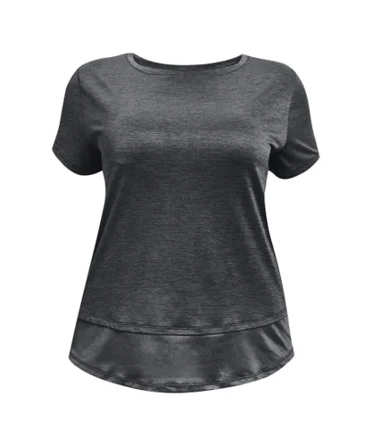 Under Armour Womenss Plus UA Tech Vent T-Shirt in Black - Grey
