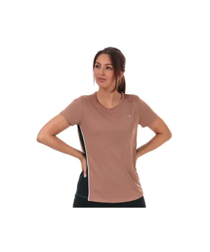 Under Armour Womenss Tech Colour Block T-Shirt Brown 8-10in