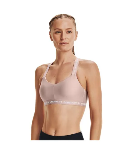 Under Armour Womenss UA Crossback Low Sports Bra in Pink