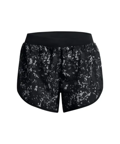 Under Armour Womenss UA Fly-By 2.0 Printed Shorts in Black