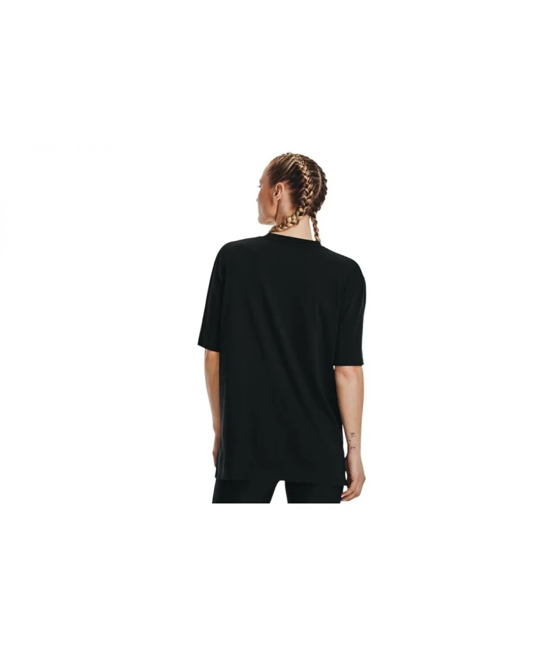 Under Armour Womenss UA Graphic Oversized T-Shirt in Black Cotton