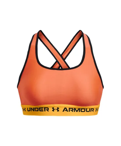 Under Armour Womenss UA Mid Crossback Sports Bra in Orange