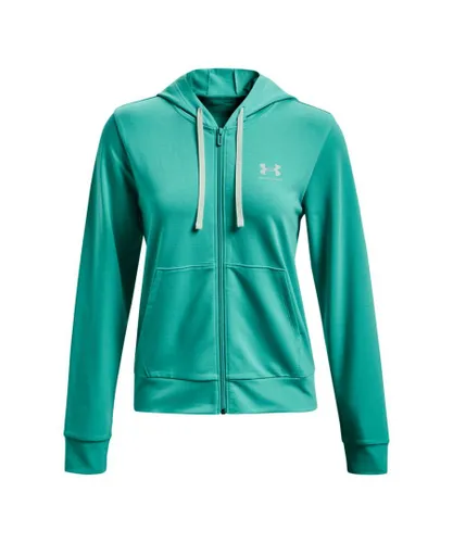 Under Armour Womenss UA Rival Terry Full Zip Hoody in Green cotton
