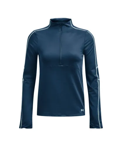 Under Armour Womenss UA Train Cold Weather Half Zip Top in Blue