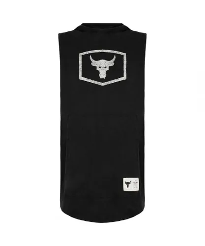 Under Armour x Project Rock Mens Black Hooded Sleeveless Top