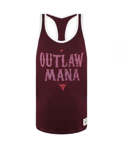 Under Armour x Project Rock Outlaw Mana Mens Burgundy Tank Top Cotton