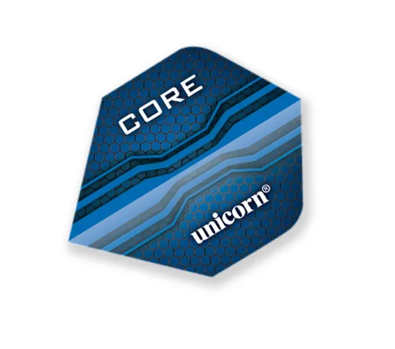 Unicorn Core Dart Flights | Hexagons Blue Design | Standard