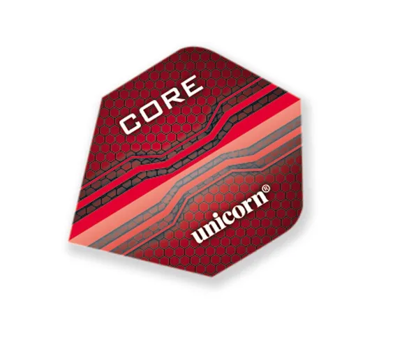 Unicorn Core Dart Flights | Hexagons Red Design | Standard