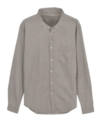 Uniqlo Mens Chambray Denim Cotton Shirt - Light Grey