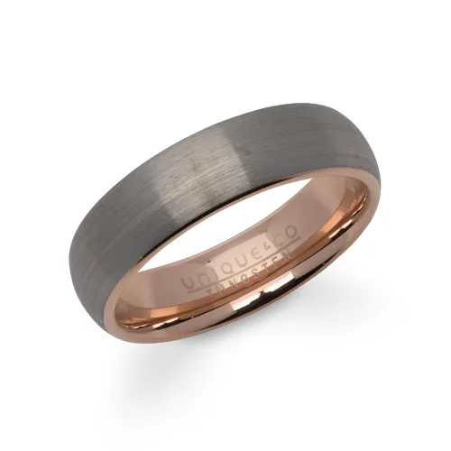 Unique & Co Rose Gold Plated Tungsten Carbide 6mm Ring