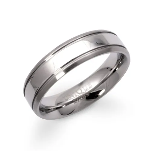 Unique & Co Stainless Steel Polished Ring 6mm