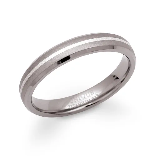 Unique & Co Titanium 6mm Ring with Silver