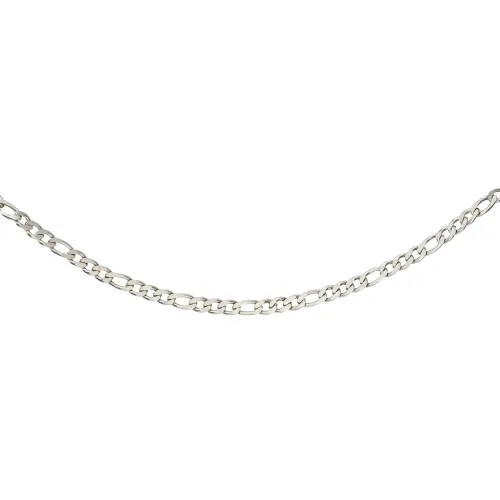 Unique Stainless Steel 7mm Matte & Polished Figaro Necklace