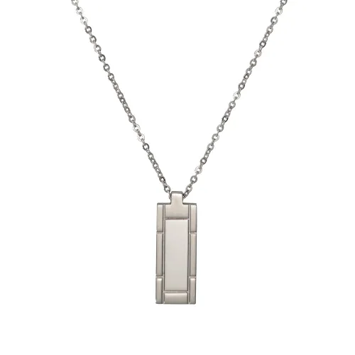 Unique Stainless Steel Matte & Polished Pendant Necklace