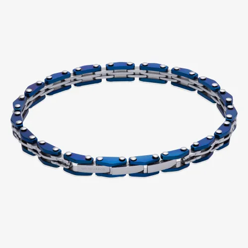 Unique Stainless Steel Three Row Blue Chain Bracelet LAB-221/21CM