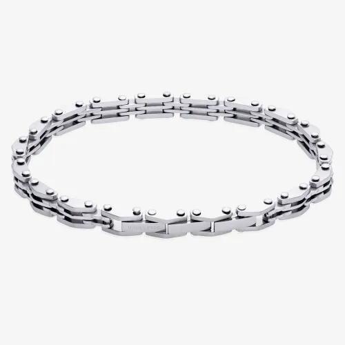 Unique Stainless Steel Three Row Silver Chain Bracelet LAB-219/21CM