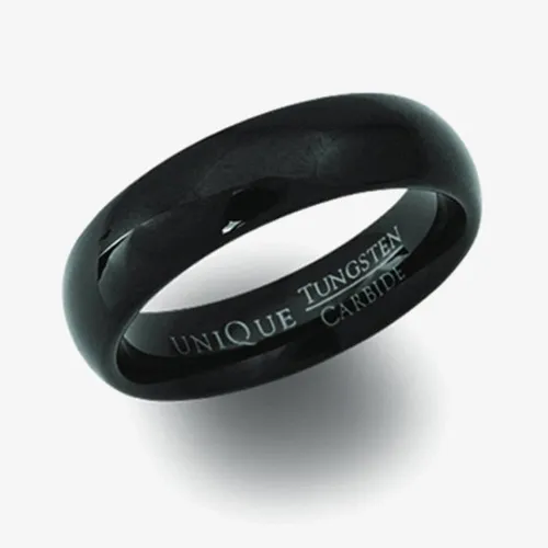Unique Tungsten Black IP Plated 6mm Court Ring TUR-34-60