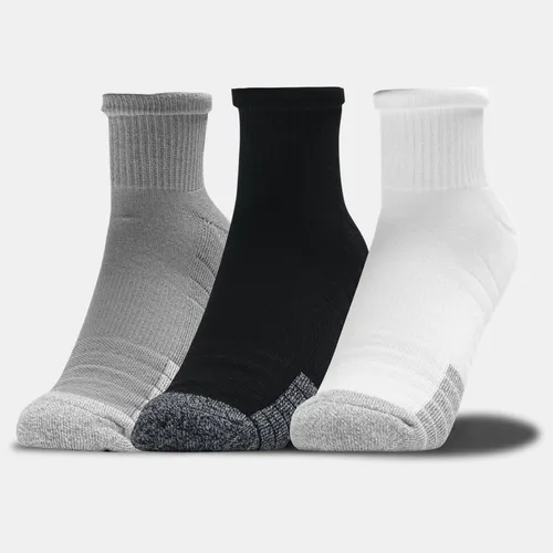 Unisex HeatGear® Q Under Armour rter Socks 3-Pack Steel / White / White