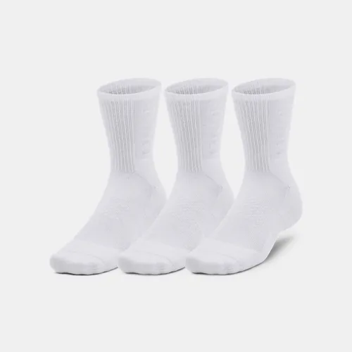 Unisex  Under Armour  3-Maker 3-Pack Mid-Crew Socks White / White / Mod Gray
