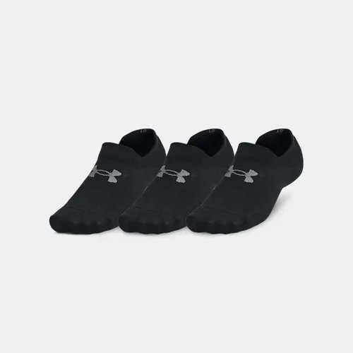 Unisex  Under Armour  Essential 3-Pack Ultra Low Tab Socks Black / Black / Castlerock