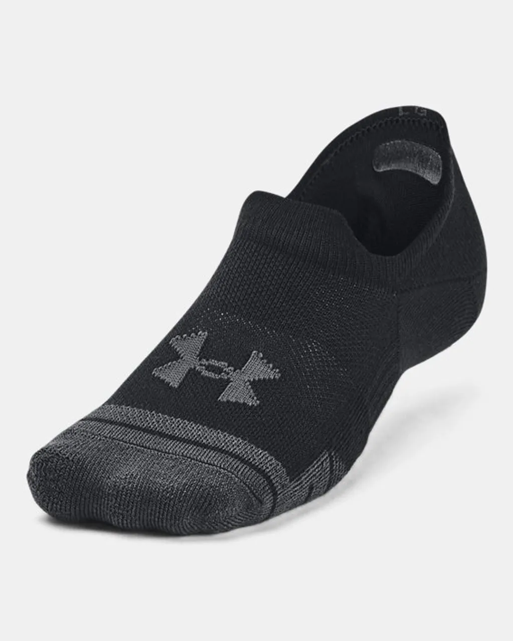 Unisex  Under Armour  Performance Tech 3-Pack Ultra Low Tab Socks Black / Black / Jet Gray