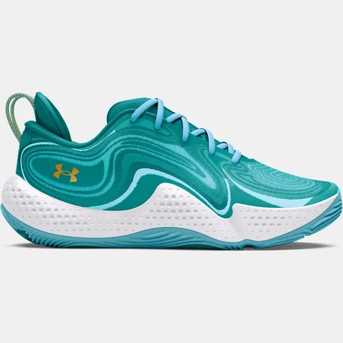 Unisex  Under Armour  Spawn 6  Under Armour A Basketball Shoes Circuit Teal / Sky Blue / White