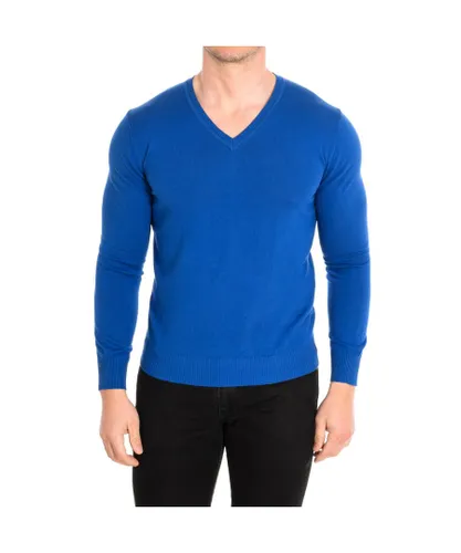 United Colors Of Benetton Mens Long sleeve round neck sweater 1P98U4163 man - Blue Cotton