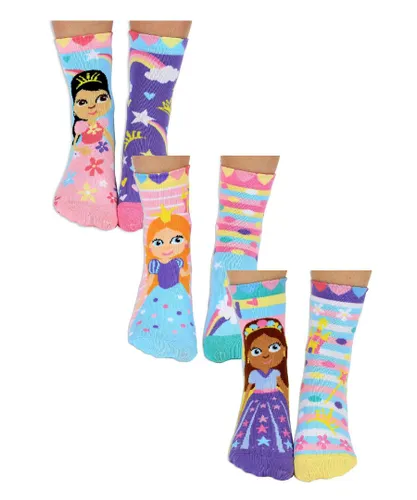 United Oddsocks ODD SOCKS - 6 Pack Girls Novelty Princess Odd in a Gift Box - - Multicolour Cotton