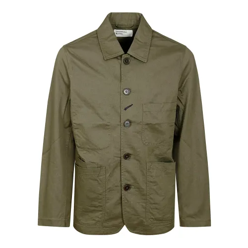 Universal Works , Cotton French Collar Button Jacket ,Green male, Sizes: