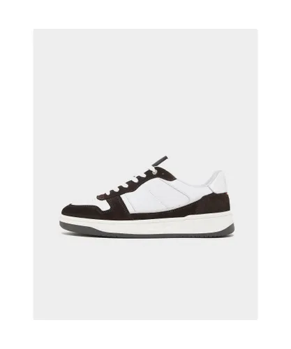 Unlike Humans Mens Low Emossed Suede Trainers in White