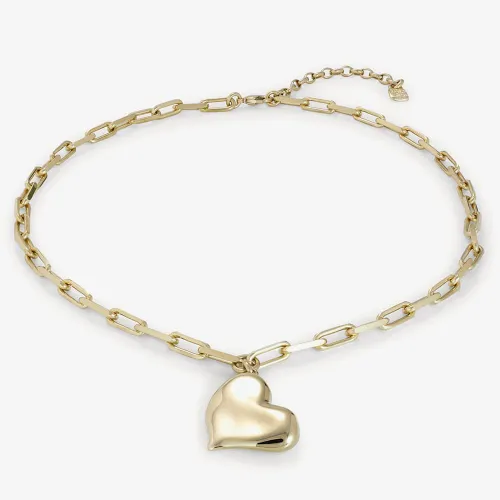 UNOde50 Heartbeat Gold Plated Heart Pendant Necklace COL1669ORO0000U
