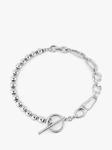 UNOde50 Joyful Bead and Link T-Bar Collar Necklace - Silver - Female
