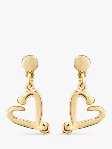 UNOde50 Love Collection Nailed Heart Drop Earrings - Gold - Female