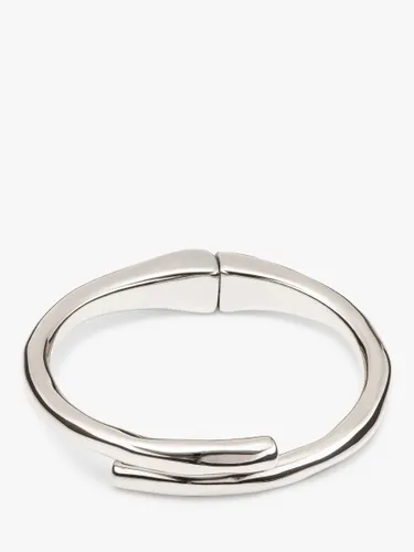 UNOde50 Meeting Point Hinged Bangle, Silver - Silver - Female - Size: Circumference: 16cm