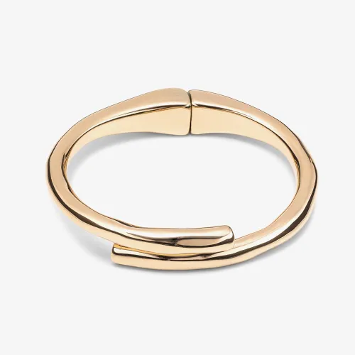UNOde50 Meetingpoint Gold Plated Twisted Tube Shaped Bangle PUL2187ORO0000L