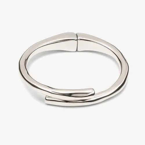 UNOde50 Meetingpoint Silver Plated Twisted Tube Shaped Bangle PUL2187MTL0000M