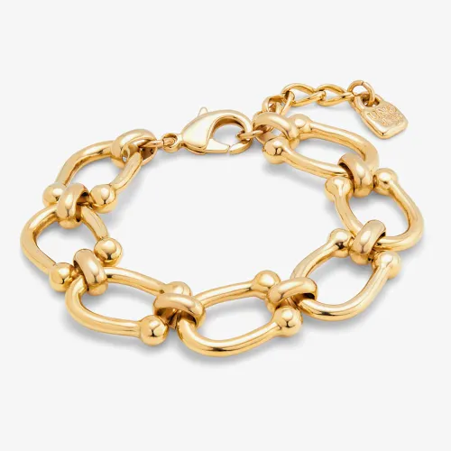 UNOde50 Serotonin Gold Plated Horseshoe Link Chain Bracelet PUL2421ORO0000M