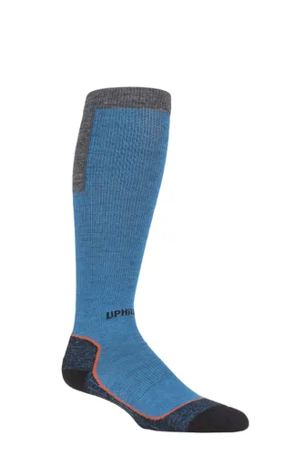 UpHillSport 1 Pair Ouna 4 Layer Merino Wool Compression Ski Socks Blue 8.5-11 Unisex