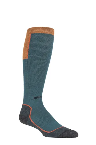 UpHillSport 1 Pair Ouna 4 Layer Merino Wool Compression Ski Socks Teal 3-5 Unisex