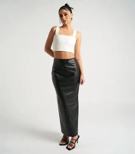 Urban Bliss Black Leather-Look Maxi Skirt New Look