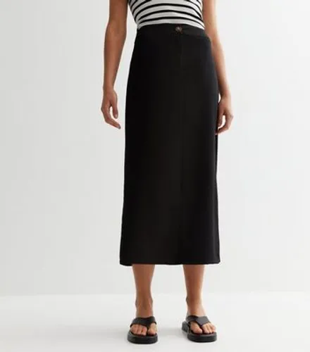 Urban Bliss Black Tailored Maxi Skirt New Look
