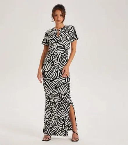 Urban Bliss Black Zebra Print Cut Out Maxi Dress New Look