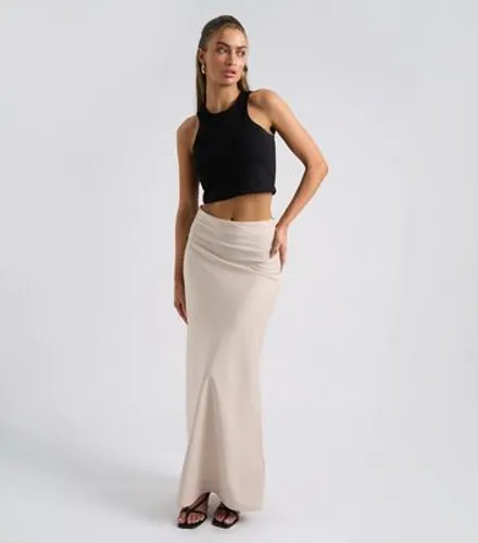 Urban Bliss Stone Satin Maxi Skirt New Look