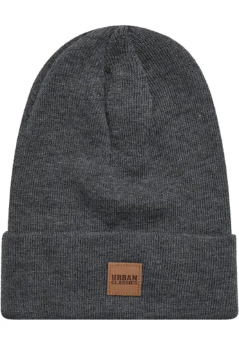 Urban Classics Leather Patch Long Beanie Knitted hat