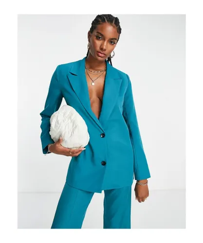 Urban Threads Womens blazer co-ord in teal-Blue - Turquoise