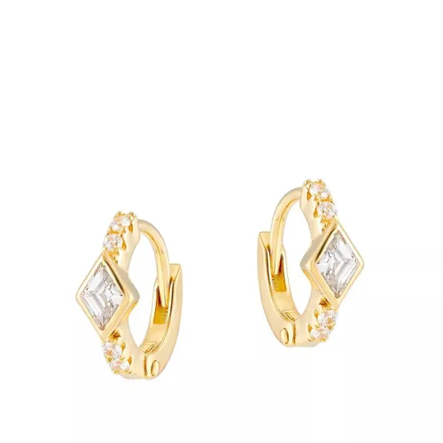 V by Laura Vann Earrings - Virginia Huggie Clear - gold - Earrings for ladies