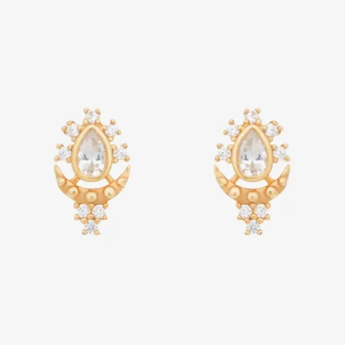 V Jewellery Roma Gold Plated Stud Earrings 3212